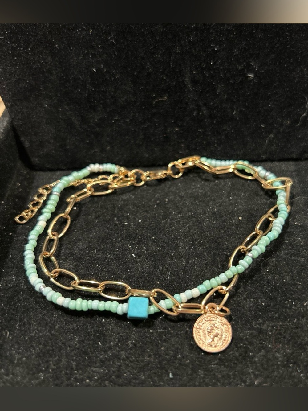 Gold color and Tiffany blue color with coins charm